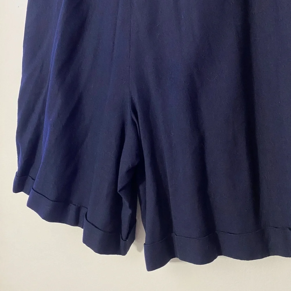 Jones New York Size 14 Navy High Waisted Vintage Baggy Bermuda Shorts